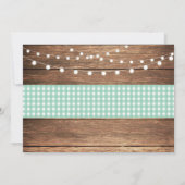 Birthday Party Mint Check Rustic Chalk Foto Kaart (Achterkant)