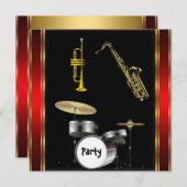 Birthday Party Music Dance Uitnodiging (Voorkant / Achterkant)