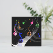 Birthday Party Music  Uitnodiging (Staand voorkant)