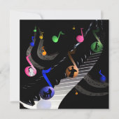 Birthday Party Music  Uitnodiging (Voorkant)