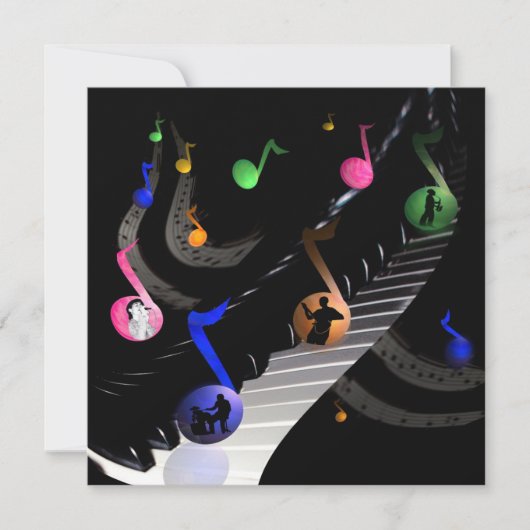 Birthday Party Music  Uitnodiging (Voorkant)