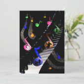 Birthday Party Music  Uitnodiging (Staand voorkant)