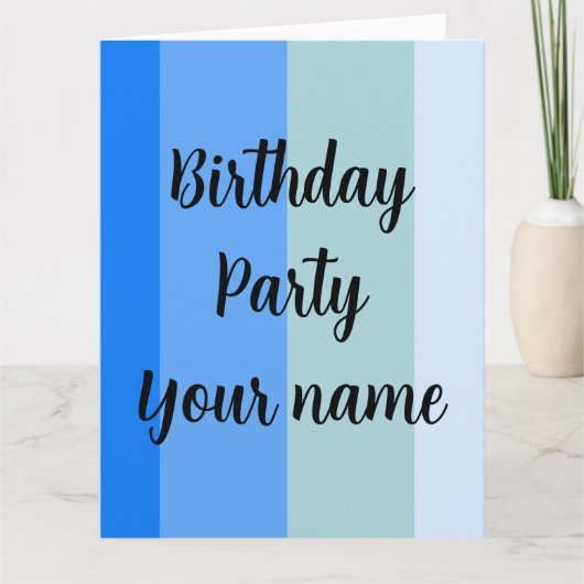 Birthday Party Name Sjabloon (Voorkant)