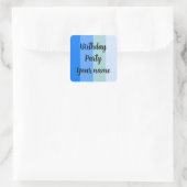 Birthday Party Name Sjabloon Vierkante Sticker (Tas)