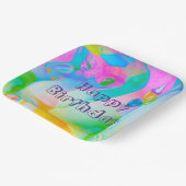 Birthday Party Neon Rainbow Abstract Papieren Bordje (Gebogen)