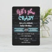 Birthday Party Neon Sign. Brick Wall Kaart (Staand voorkant)