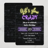 Birthday Party Neon Sign. Brick Wall Kaart (Voorkant / Achterkant)