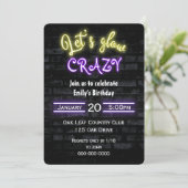 Birthday Party Neon Sign. Brick Wall Kaart (Staand voorkant)