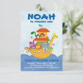 Birthday Party - Noah's ark-uitnodiging Kaart (Staand voorkant)