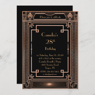 Birthday party nodigde vrouw uit, geweldige Gatsby Kaart