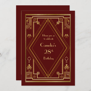 Birthday party nodigde vrouw uit, geweldige Gatsby Kaart