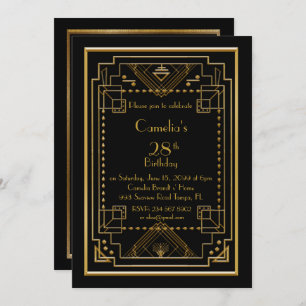 Birthday party nodigde vrouw uit, geweldige Gatsby Kaart