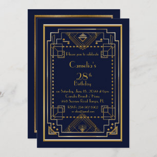 Birthday party nodigde vrouw uit, geweldige Gatsby Kaart