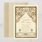 Birthday party nodigde vrouw uit, geweldige Gatsby Kaart (Voorkant / Achterkant)