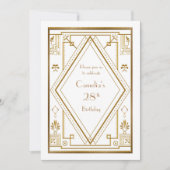 Birthday party nodigde vrouw uit, geweldige Gatsby Kaart (Voorkant)