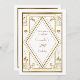 Birthday party nodigde vrouw uit, geweldige Gatsby Kaart