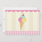 Birthday Party nodigt Ice Cream Photo Pink Parlor Kaart (Achterkant)