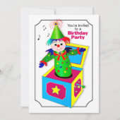 Birthday Party nodigt uit, kinderJack in de doos Kaart (Voorkant)
