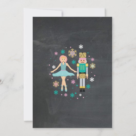 Birthday Party Nutcracker kerstroze ballet Kaart (Achterkant)