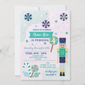 Birthday Party Nutkraker Speelgoed Kerstblauw Mint Kaart (Voorkant)