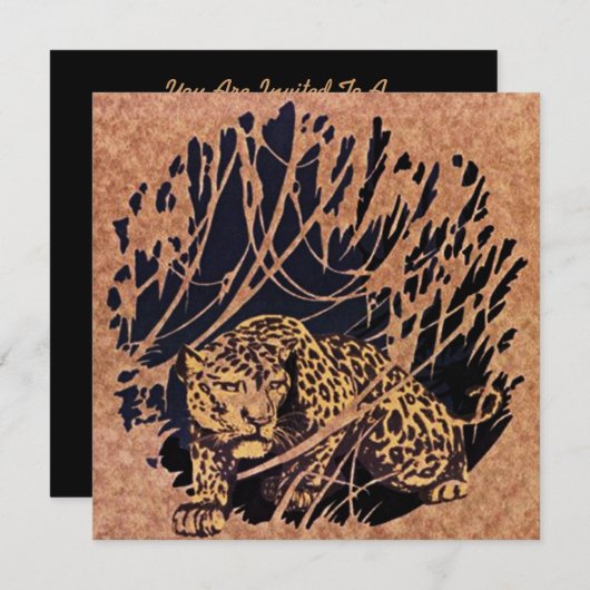 Birthday party oerwoud CAT THEMED SAFARI Kaart (Voorkant / Achterkant)