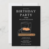 Birthday Party of Cigar and Whisky Mannen Kaart (Voorkant)