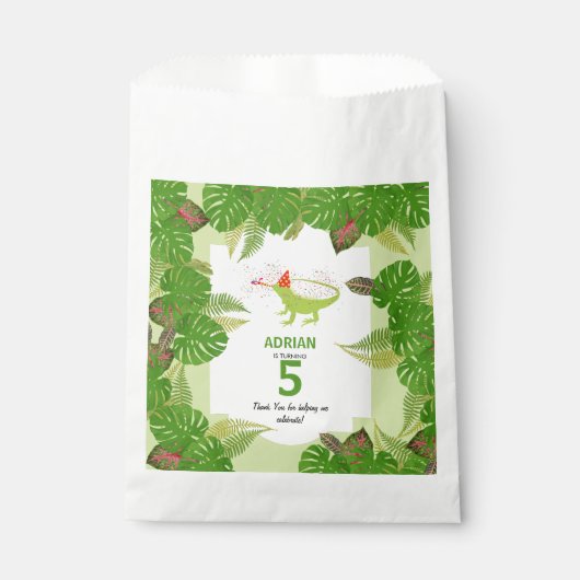 Birthday Party of Iguana Lizard PartAnimals Bedankzakje (Voorkant)