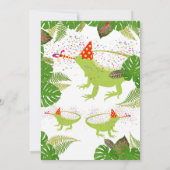 Birthday Party of Iguana Lizard PartAnimals Kaart (Achterkant)