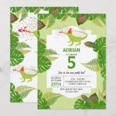 Birthday Party of Iguana Lizard PartAnimals Kaart (Voorkant / Achterkant)