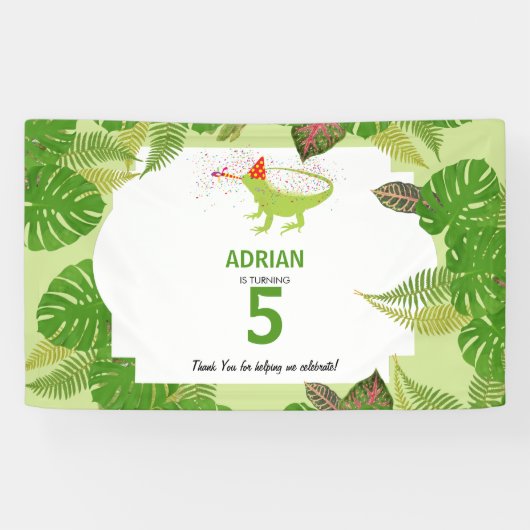 Birthday Party of Iguana Lizard PartAnimals Spandoek (Horizontaal)