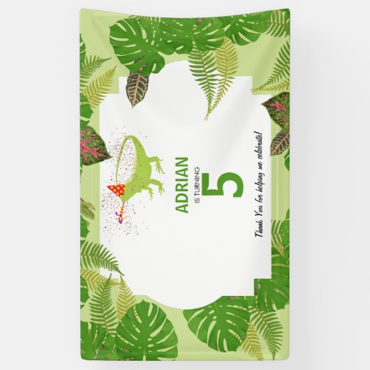 Birthday Party of Iguana Lizard PartAnimals Spandoek (Verticaal)