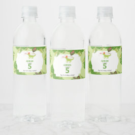 Birthday Party of Iguana Lizard PartAnimals Waterfles Etiket