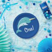 Birthday Party of Narwhals Ocean Kind Papieren Bordje (Feest)