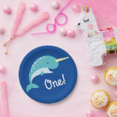 Birthday Party of Narwhals Ocean Kind Papieren Bordje (Feest)