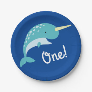 Birthday Party of Narwhals Ocean Kind Papieren Bordje