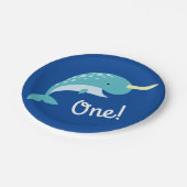 Birthday Party of Narwhals Ocean Kind Papieren Bordje (Gekanteld)