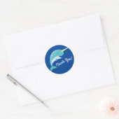 Birthday Party of Narwhals Ocean Kind Ronde Sticker (Envelop)