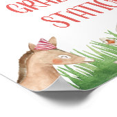 Birthday Party of roze Floral Foliage Farm Animals Poster (Hoek)