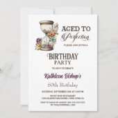 Birthday Party of Rustic Country Floral Hourglass Kaart (Voorkant)