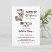 Birthday Party of Rustic Country Floral Hourglass Kaart (Staand voorkant)