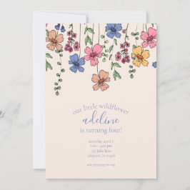 Birthday Party of Wildflower Invitations Kaart