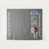 Birthday party om het even welke leeftijdfoto grij wandkleed (Voorkant (horizontaal))