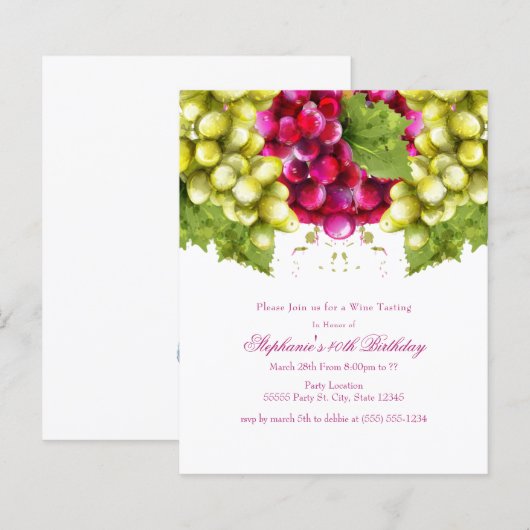 Birthday party over budgettaire wijntest (Voorkant / Achterkant)