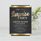 Birthday party over Caramel Gold en Black Surprise Kaart (Staand voorkant)