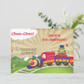 Birthday party over Choo-Choo Train Kaart (Staand voorkant)
