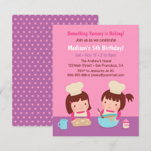 Birthday party over het koken van bakmeisjes kaart