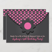 Birthday party over Polka Dot Purse Kaart (Voorkant / Achterkant)