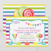 Birthday party over snoep Party Sweet Shop Kaart (Voorkant / Achterkant)