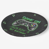 Birthday-party over videogame papieren bordje (Gekanteld)