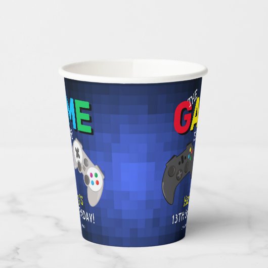 Birthday party over videogame van Cool Fun Papieren Bekers (Links)